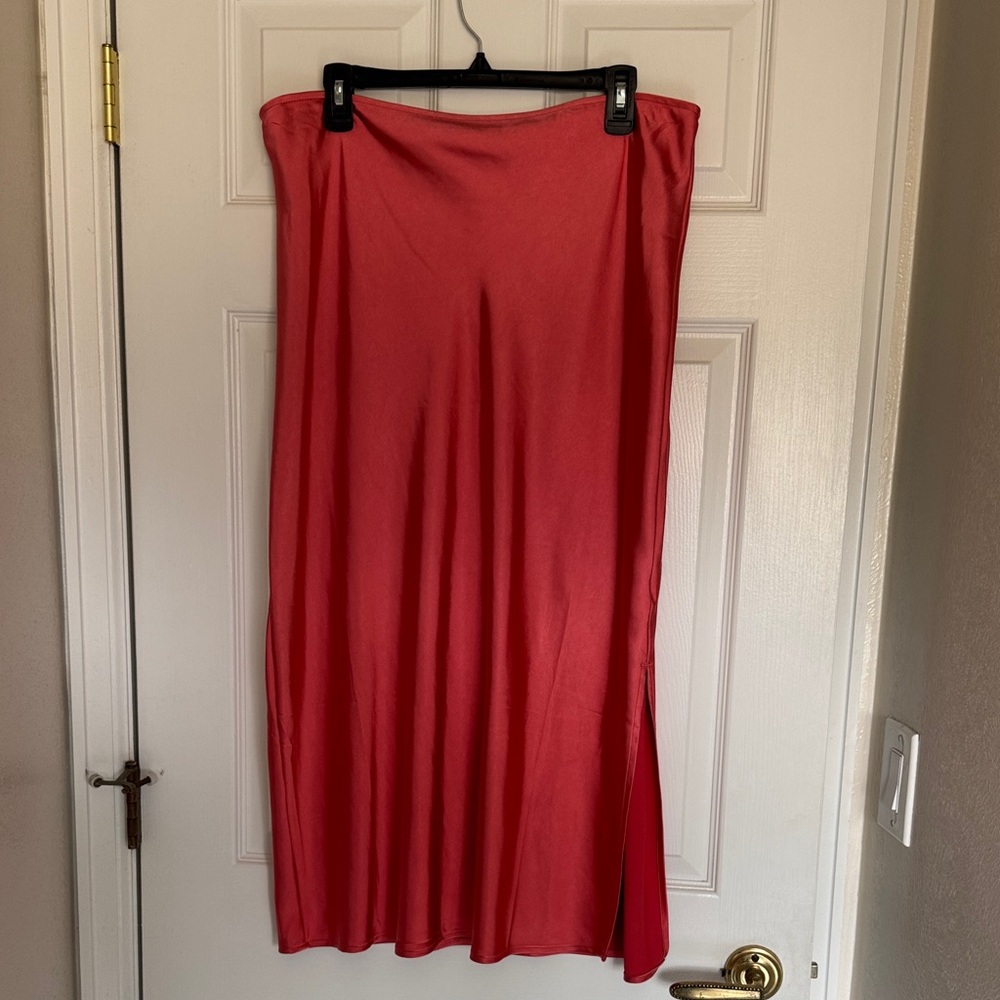 Old Navy Coral Silk Maxi Skirt